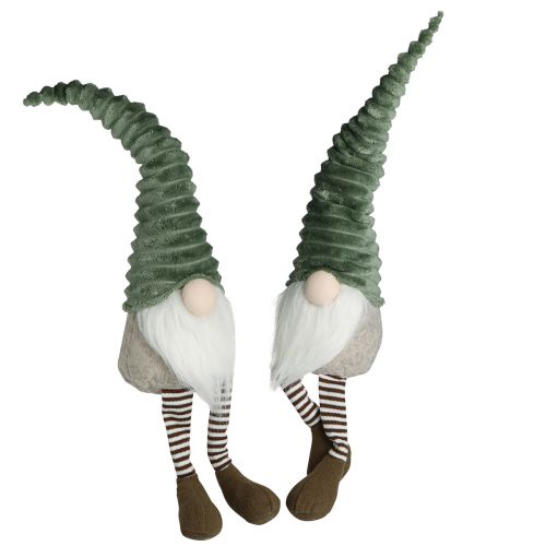 Floristik24 Kantskammel Nisse Julegrøn Brun H55cm 2stk