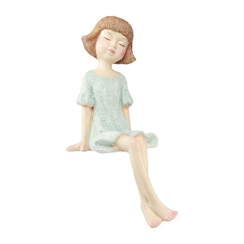 Floristik24 Edge Seater Havefigur Siddende Pige Farverig 52cm