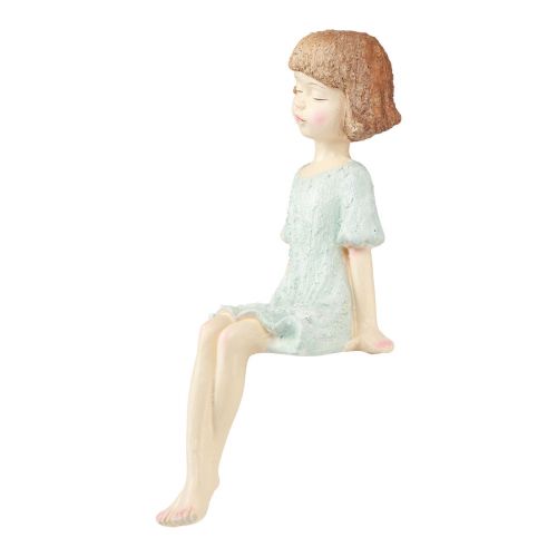 Floristik24 Edge Seater Havefigur Siddende Pige Farverig 52cm