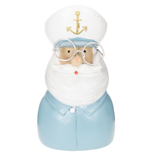 Kaptajnfigur, maritim dekoration med briller og hat, 16 cm | Floristik24.dk