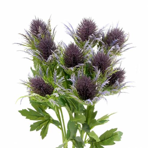 Floristik24 Kunstig tidselgren blå-violet 68cm 3stk