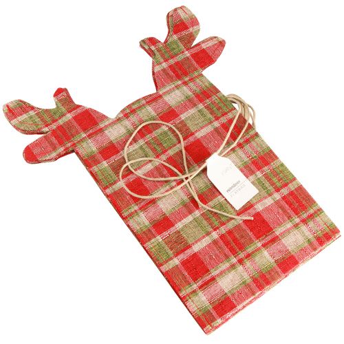 Floristik24 Ternet gavepose stof julerensdyr 22×28cm 5 stk