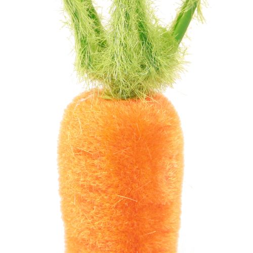Artikel Gulerodsdekoration gulerødder flokket orangegrøn H23cm 8 stk