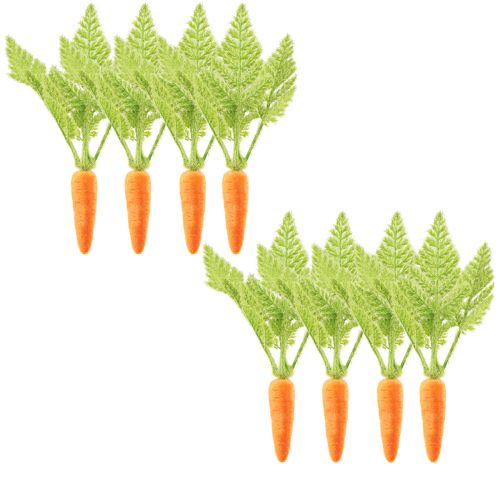 Artikel Gulerodsdekoration gulerødder flokket orangegrøn H23cm 8 stk