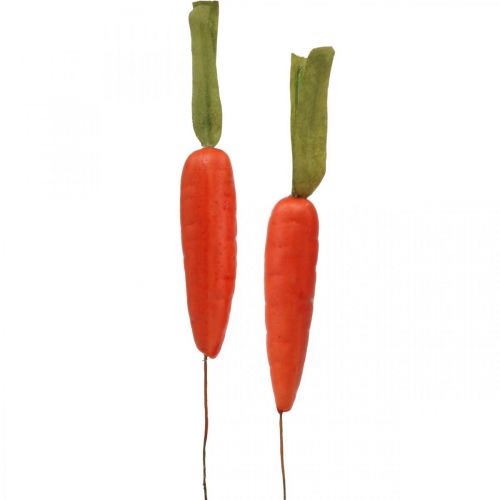 Artikel Deco gulerødder, påskepynt, gulerødder på tråd, kunstige grøntsager orange, grøn H11cm 36p