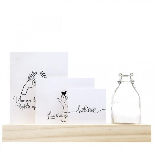 Floristik24 Kortholder træ Fotoholder træ minivase 25×7,5×12cm