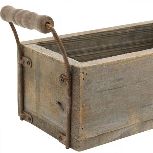 Floristik24 Plantekasse, dekorativ kasse, trækasse med håndtag, håndværkskasse Shabby Chic L25cm H10cm