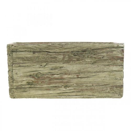 Floristik24 Plantekasse beton rektangulært træ udseende brun 23×10,5cm H11cm