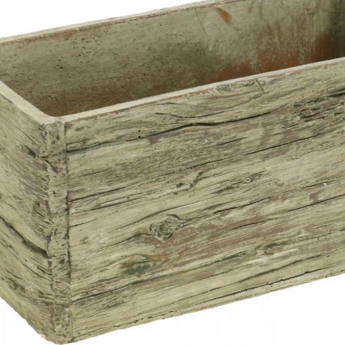 Floristik24 Plantekasse beton rektangulært træ udseende brun 23×10,5cm H11cm