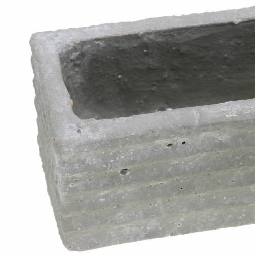 Floristik24 Plantekasse beton lysegrå 30x7cm H6,5cm 2stk