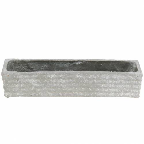 Floristik24 Plantekasse beton lysegrå 30x7cm H6,5cm 2stk