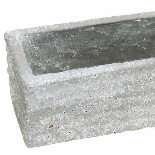 Floristik24 Plantekasse beton lysegrå 40x8cm H6.7cm