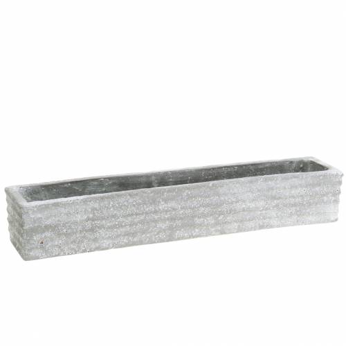 Floristik24 Plantekasse beton lysegrå 40x8cm H6.7cm
