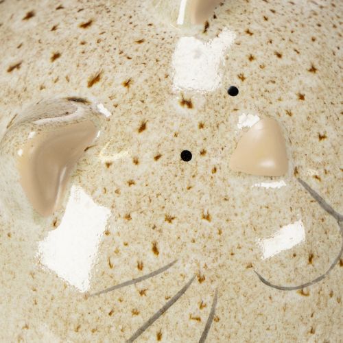 Artikel Dekorativ figur af keramisk kat, rundt design til stue eller soveværelse, 13 cm, 2 stk.