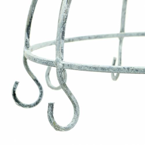 Floristik24 Køkken bøjle metal krone hvid antik Ø22cm H28cm