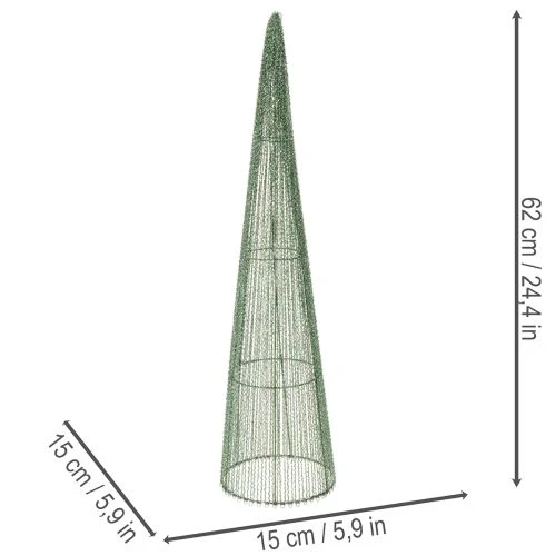 Metal blomsterkogler, grønne, til blomsterarrangementer, 62 cm, 2 stk. | Floristik24.dk