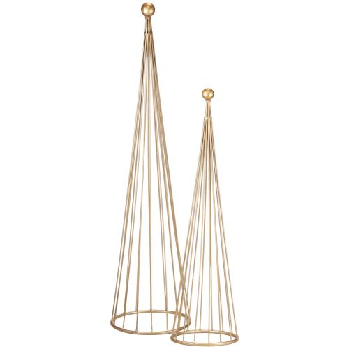 Floristik24 Juletræ metal dekoration guld kegler H62/83cm sæt med 2