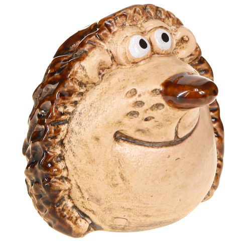 Keramik pindsvin dekorationsfigur efterårsdekoration håndmalet H7cm 3 stk
