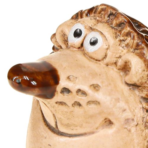 Artikel Keramik pindsvin dekorationsfigur efterårsdekoration håndmalet H7cm 3 stk