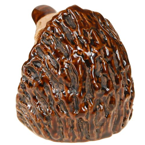 Artikel Keramik pindsvin dekorationsfigur efterårsdekoration håndmalet H7cm 3 stk
