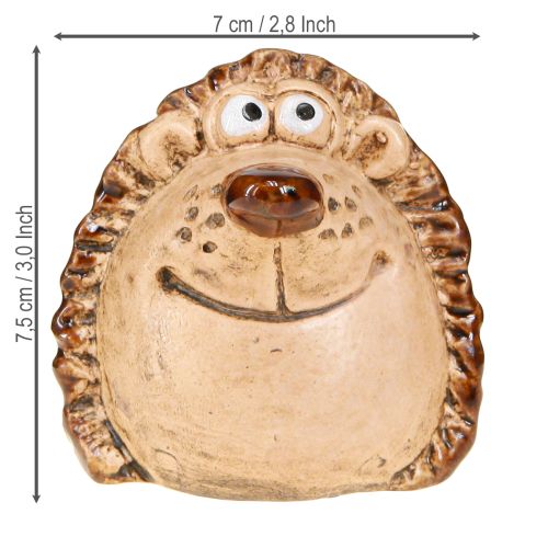 Artikel Keramik pindsvin dekorationsfigur efterårsdekoration håndmalet H7cm 3 stk