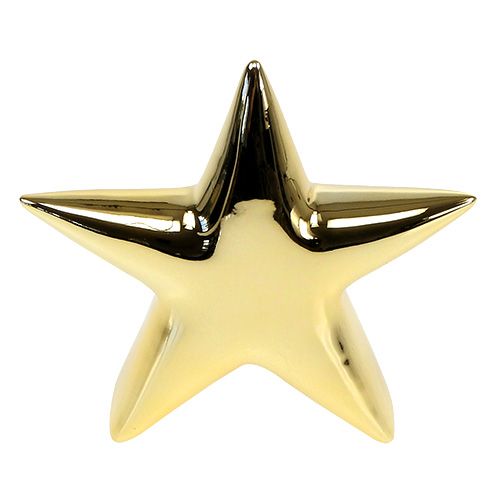 Floristik24 Keramisk stjerne guld 18 cm stående 2 stk