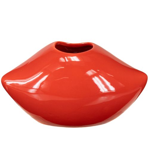 Artikel Keramikvase med rød kyssemund, dekorativ vase 17×8,5×9 cm