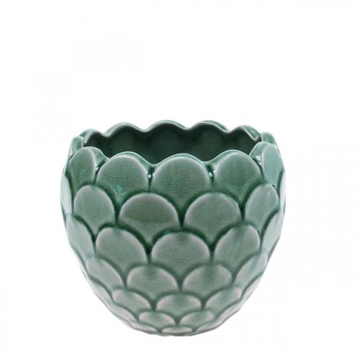 Artikel Keramisk urtepotte Vintage Grøn Crackle Glaze Ø13cm H11cm