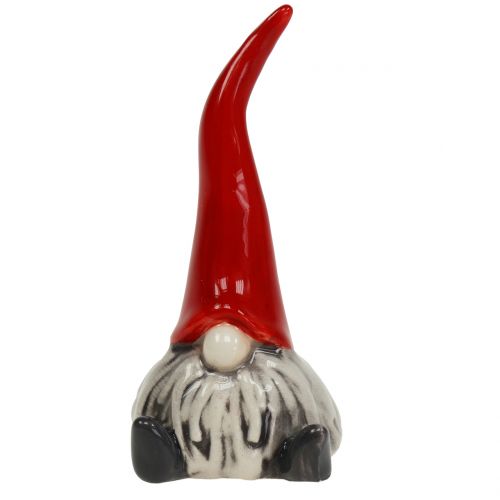 Floristik24 Keramisk figur gnome 8,5 cm rød, hvid 1 stk