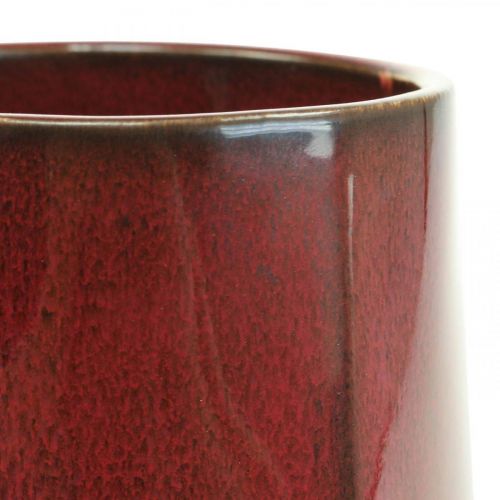 Artikel Keramikvase Blomstervase Rød Sekskantet Ø14,5cm H21,5cm
