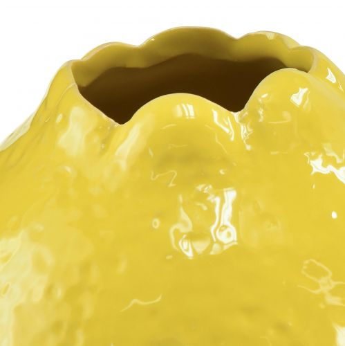 Floristik24 Keramik vase gul citron dekoration middelhavs Ø12cm H14,5cm
