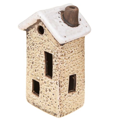 Artikel Keramikhus adventsdekoration creme rød grå 8,5/9,5 cm 3 stk.