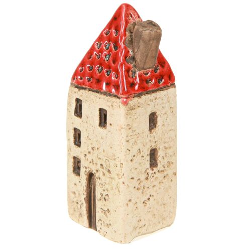 Artikel Keramikhuse, små dekorative huse, efterårsdekoration, H8 cm, 6 stk.