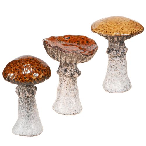 Keramik svampe keramik dekoration svampe orange gul brun 8cm 3 stk