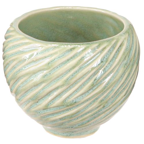 Artikel Keramiske skåle i grønt spiraldesign Ø9cm H7cm 4stk