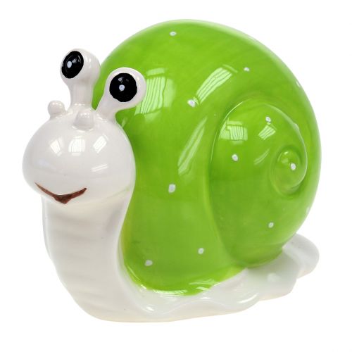 Keramisk snegl 12cm grøn 4stk