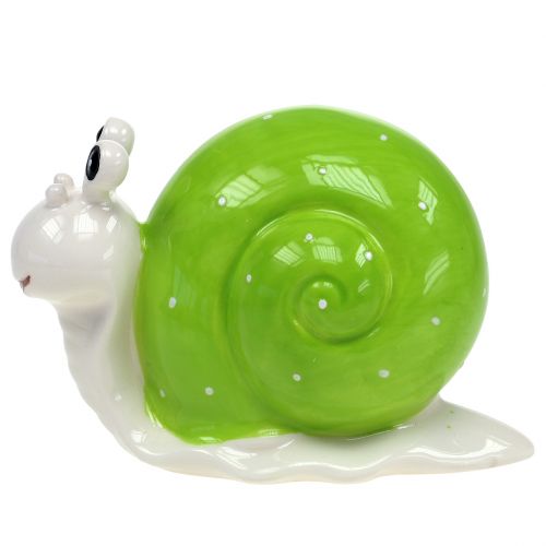 Floristik24 Keramisk snegl 12cm grøn 4stk