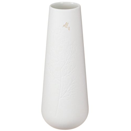Floristik24 Keramik vase i hvidguld fugle dekoration Ø6,5cm H19cm 2 stk