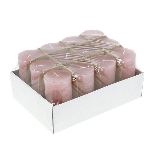 Floristik24 Stearinlys lyserød 50mm x 100mm farvet 12stk