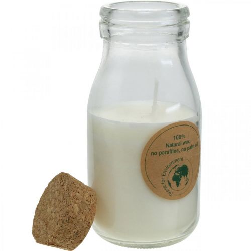 Floristik24 Stearinlys i glas soja voks lanterne Soja lys hvid H12cm