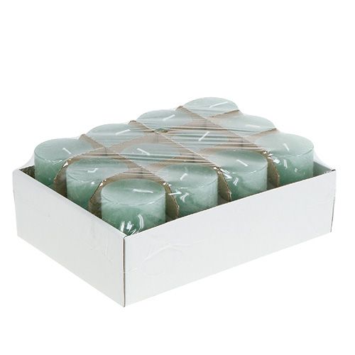 Floristik24 Candle Christmas jade 50mm x 100mm 12stk