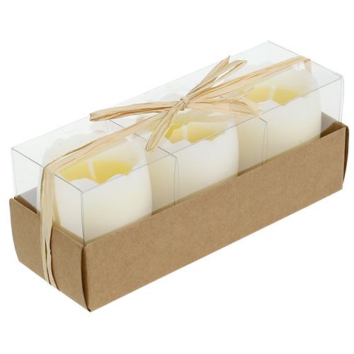 Floristik24 Stearinlys i ægegult 5,5 cm 3stk