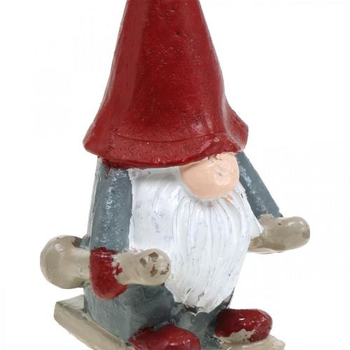 Floristik24 Motivlys julenisse, adventsdekoration, nisse med ski, pyntelys H12cm
