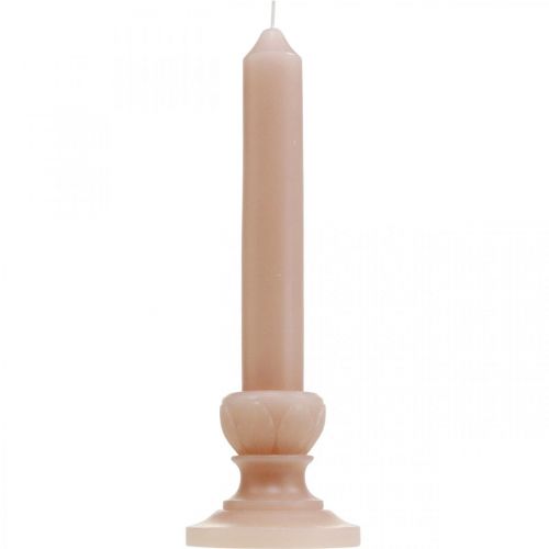Floristik24 Dekorativt stanglys pink nostalgilys ensfarvet 25cm