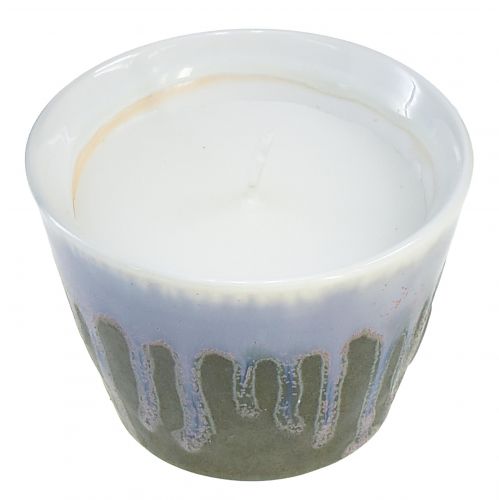 Citronella lys i potte keramik vintage grøn Ø8,5cm