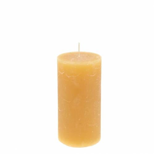 Artikel Ensfarvede stearinlys honning 50×100mm 4 stk