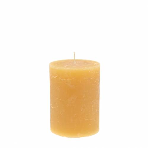 Ensfarvede stearinlys honningfarvede 60×80mm 4stk