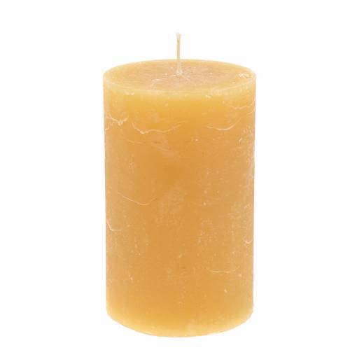 Ensfarvede stearinlys honningfarvede 85×150mm 2stk