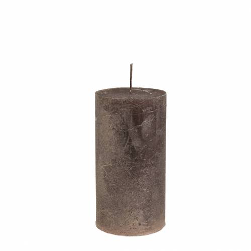 Ensfarvede stearinlys kobber metallic 50×100mm 4stk