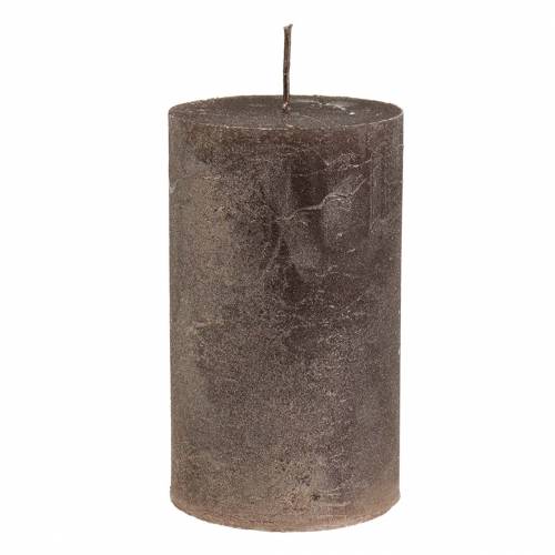 Artikel Ensfarvede stearinlys kobber metallic 85×150mm 2stk